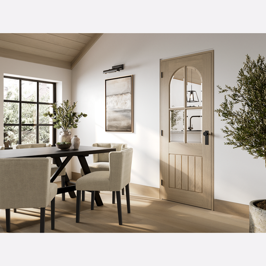Blonde Oak Mexicano Arched Square Top Glazed Internal Door