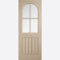 Blonde Oak Mexicano Arched Square Top Glazed Internal Door