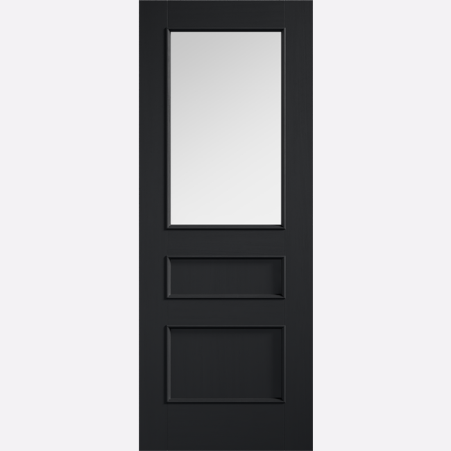 Charcoal Black Toledo Clear Glazed Internal Door