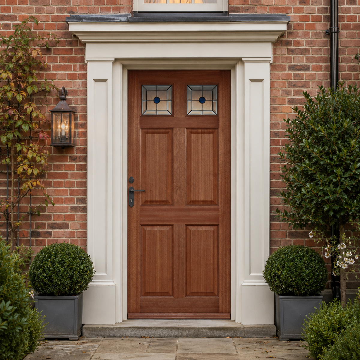 Hardwood Colonial Top Light Lead Glazed External Door