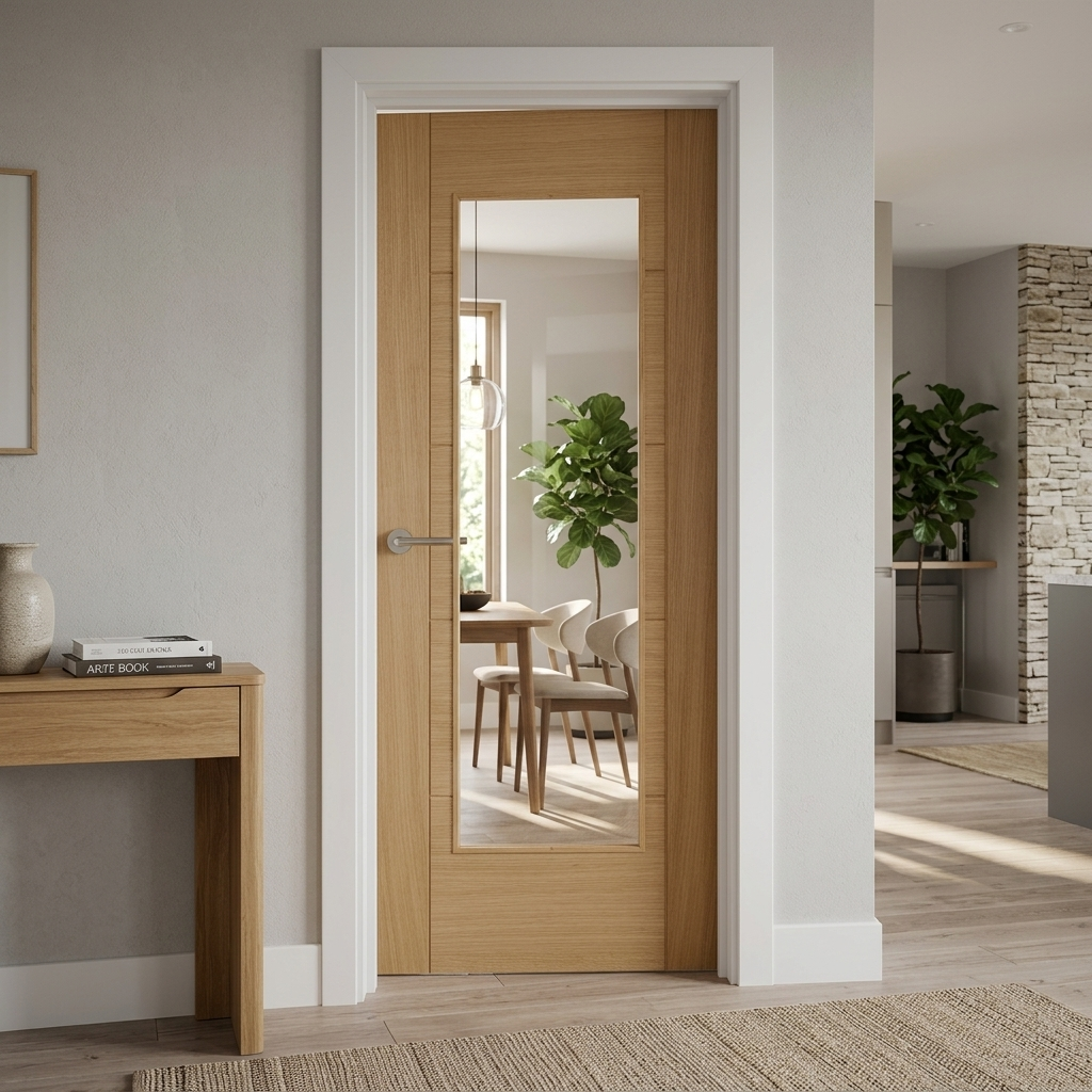 Fully Finished Oak Cotswold 5P Clear Glazed Internal Door