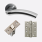 Ironmongery Jupiter Handle Hardware Pack - Polished Chrome / Satin Chrome