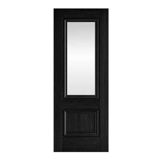 Fully Finished Black Laminate Burghley Clear Glazed Internal Door
