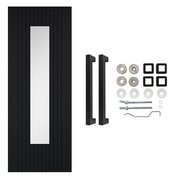 Fully Finished Black Laminate Sydney Glazed Internal Door with Handle Pack
