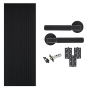 Fully Finished Black Laminate Sydney Internal Door with Handle Pack