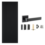 Fully Finished Black Laminate Sydney Internal Door with Handle Pack