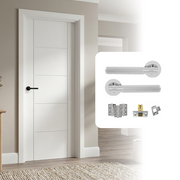 Fully Finished White Laminate Ladder 5P Internal Door with Handle Pack