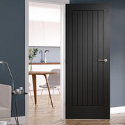 Fully Finished Black Suffolk Laminate FD30 Fire Rated Internal Cottage Door