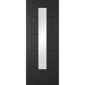 Fully Finished Black Laminate Iseo 5P Clear Glazed Internal Door