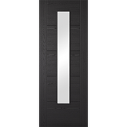 Fully Finished Black Laminate Iseo 5P Clear Glazed FD30 Fire Rated Internal Door
