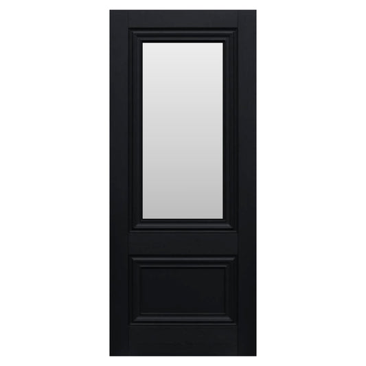 Fully Finished Black Laminate 1L Clear Glazed Lyon Internal Door