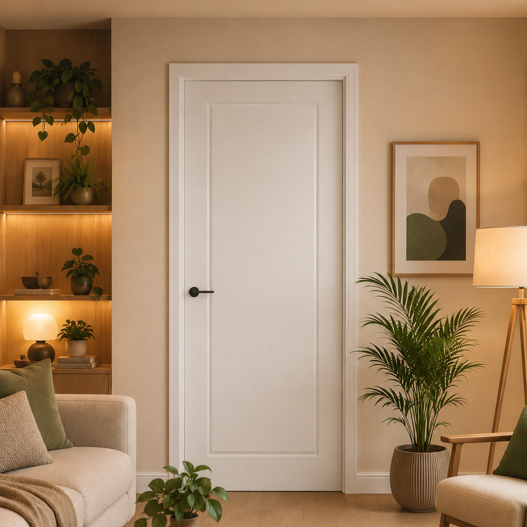 Fully Finished White Laminate 1 Panel Internal Door