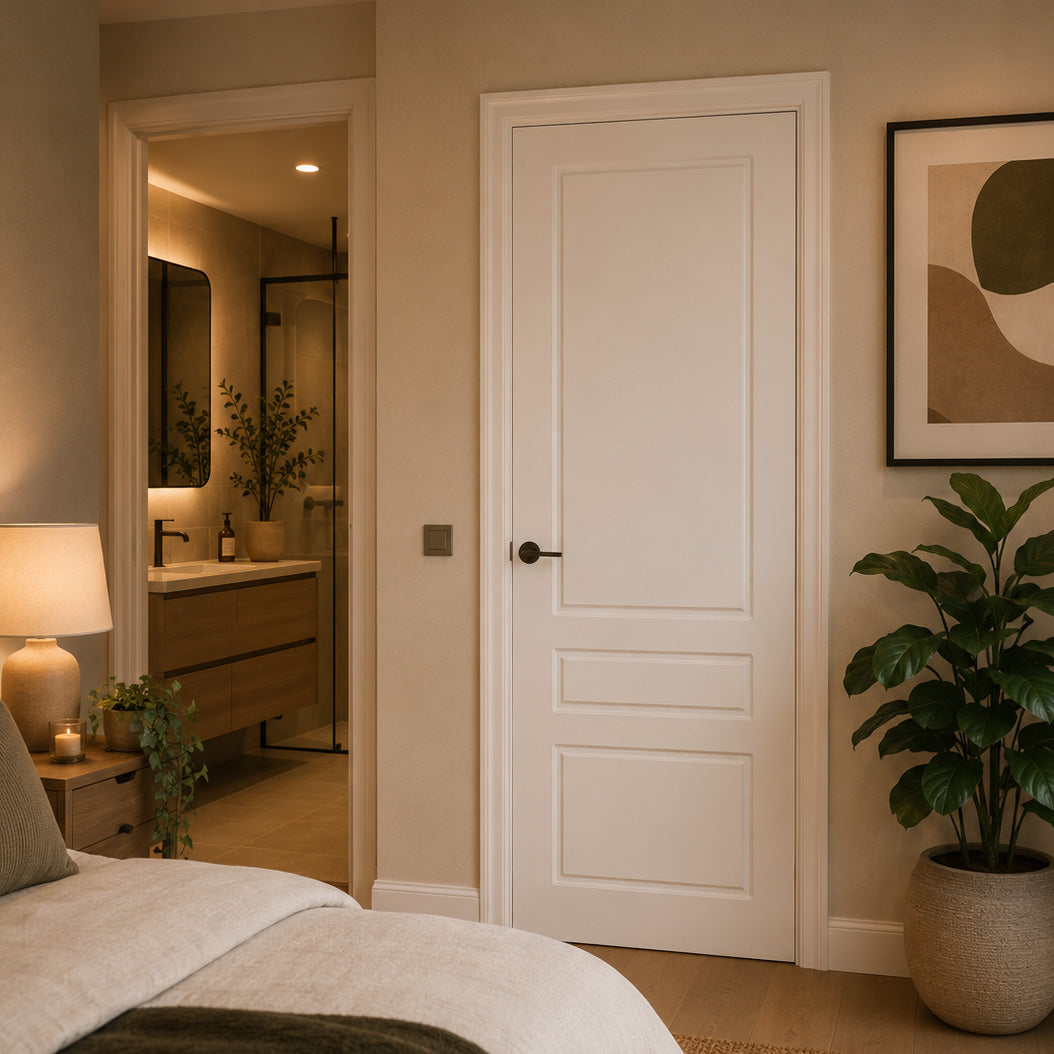 Fully Finished White Laminate 3 Panel Internal Door