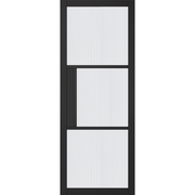Fully Finished Black Laminate Florence Reeded Glazed Internal Door