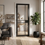 Fully Finished Black Laminate Naples Clear Glazed Internal Door