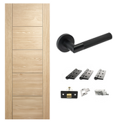 Unfinished Horizontal Ladder 5P Internal Door & Handle Pack Bundle