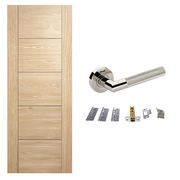 Unfinished Horizontal Ladder 5P Internal Door & Handle Pack Bundle