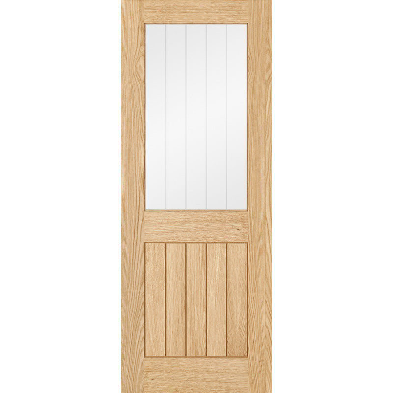 Pre-Finished Cottage Half Light Clear Glazed with Etched Lines Internal Door