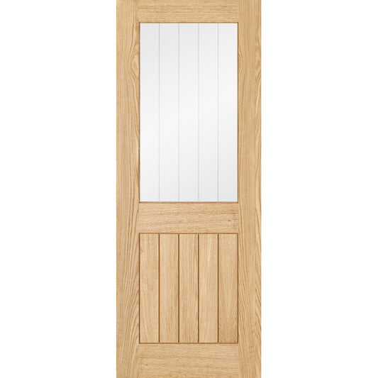 Pre-Finished Cottage Half Light Clear Glazed with Etched Lines Internal Door