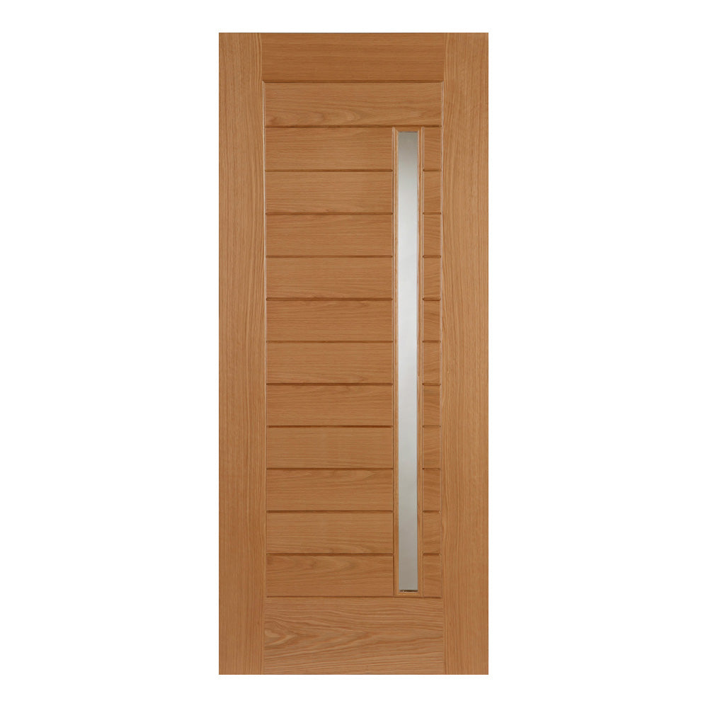 Oslo Unfinished Oak Double Clear Glazed External Door