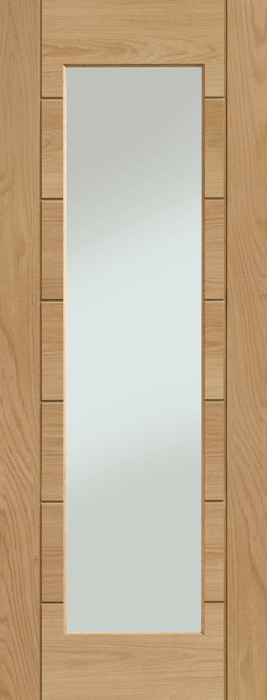 Pre-Finished Palermo Original 1 Light Internal Oak Door with Clear Glass (Wide)