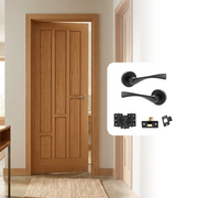 Fully Finished Oak Coventry Internal Door with Handle Pack