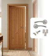Fully Finished Oak Coventry Internal Door with Handle Pack