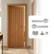 Fully Finished Oak Coventry Internal Door with Handle Pack