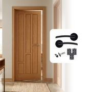 Fully Finished Oak Coventry Internal Door with Handle Pack