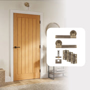 Pre-Finished Oak Tuscany Cottage Internal Door with Handle Pack
