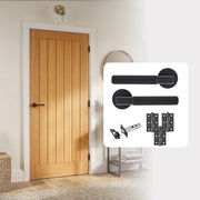 Pre-Finished Oak Tuscany Cottage Internal Door with Handle Pack