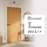 Pre-Finished Oak Tuscany Cottage Internal Door with Handle Pack