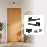 Pre-Finished Oak Tuscany Cottage Internal Door with Handle Pack