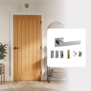 Pre-Finished Oak Tuscany Cottage Internal Door with Handle Pack