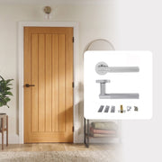 Pre-Finished Oak Tuscany Cottage Internal Door with Handle Pack