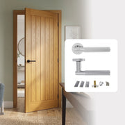 Pre-Finished Oak Tuscany Cottage Style FD30 Fire Rated Internal Door with Handle Pack