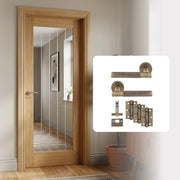 Pre-Finished Cottage Pattern 10 Glazed FD30 Fire Rated Internal Door with Handle Pack