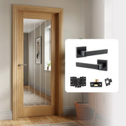 Pre-Finished Cottage Pattern 10 Glazed FD30 Fire Rated Internal Door with Handle Pack