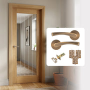 Pre-Finished Cottage Pattern 10 Glazed FD30 Fire Rated Internal Door with Handle Pack
