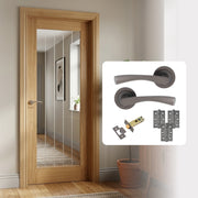 Pre-Finished Cottage Pattern 10 Glazed FD30 Fire Rated Internal Door with Handle Pack