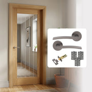 Pre-Finished Cottage Pattern 10 Glazed FD30 Fire Rated Internal Door with Handle Pack