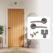 Pre-Finished Oak Tuscany Cottage Internal Door with Handle Pack