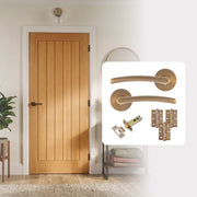 Pre-Finished Oak Tuscany Cottage Internal Door with Handle Pack