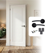 White Primed Smooth Moulded 1 Panel Hollow Core Internal Door with Handle Pack
