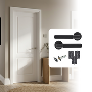 White Primed Smooth 2 Panel Hollow Core Internal Door with Handle Pack