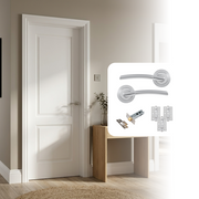 White Primed Smooth 2 Panel Hollow Core Internal Door with Handle Pack