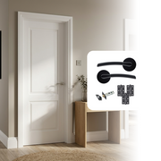 White Primed Smooth 2 Panel Hollow Core Internal Door with Handle Pack
