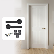 White Moulded Smooth Ashford 4P FD30 Fire Rated Internal Door with Handle Pack