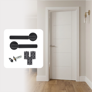 White Primed Hollow Core Smooth 5P Vancouver Internal Door with Handle Pack