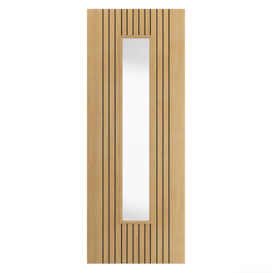 Aria Oak Laminate Fully Finished Glazed Internal Door